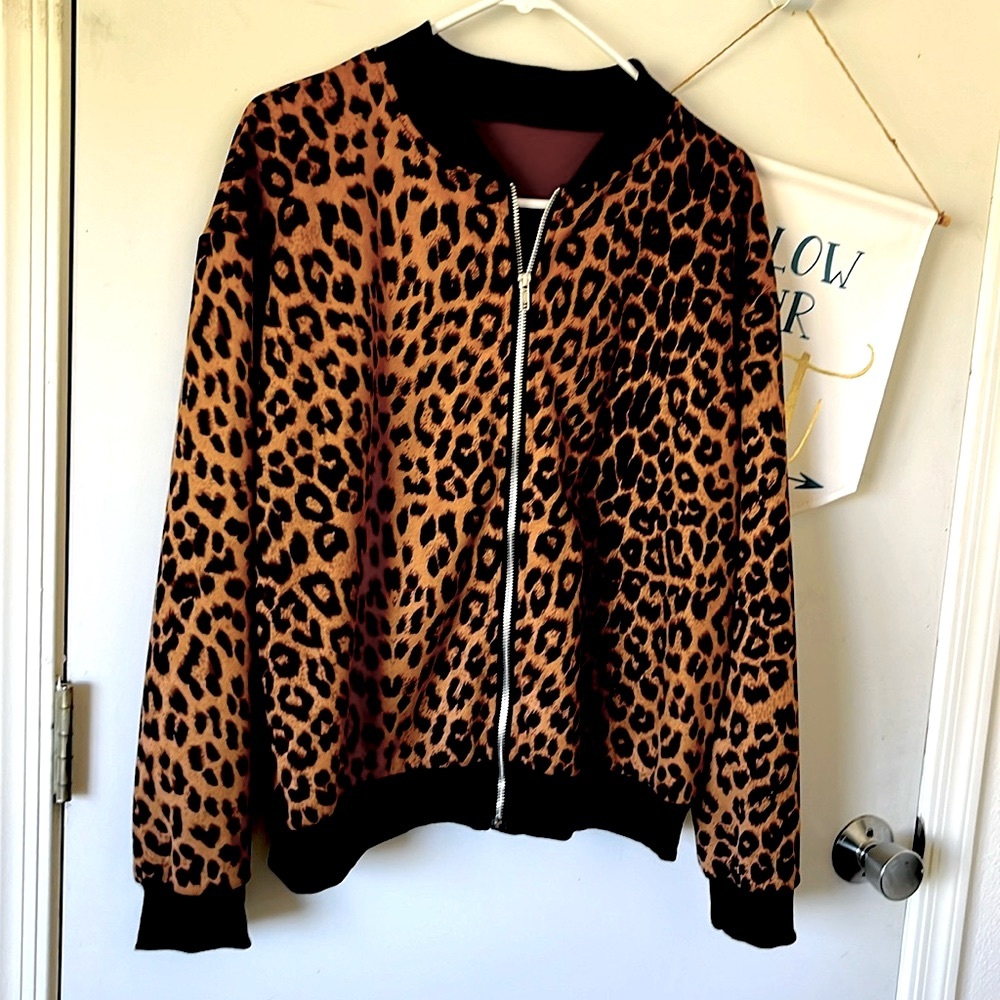 Cheetah leopard ocelot NEW cognac sport jacket coat cover all Amazing.